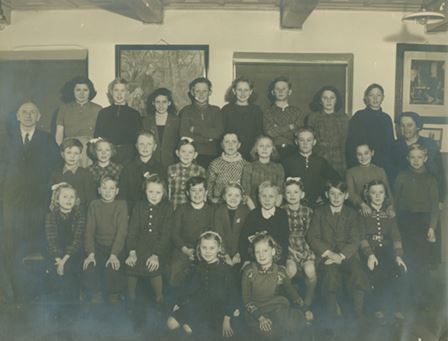 Skolefoto Rytterskolen i Store Rørbæk 1948-49.