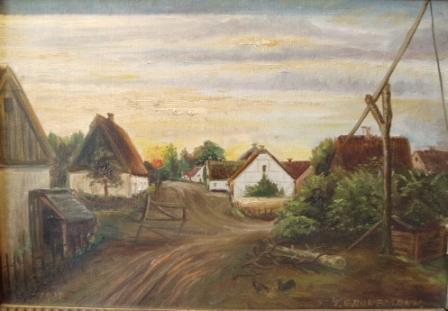 Vippebrønden i gade. Maleri af Gronemann.